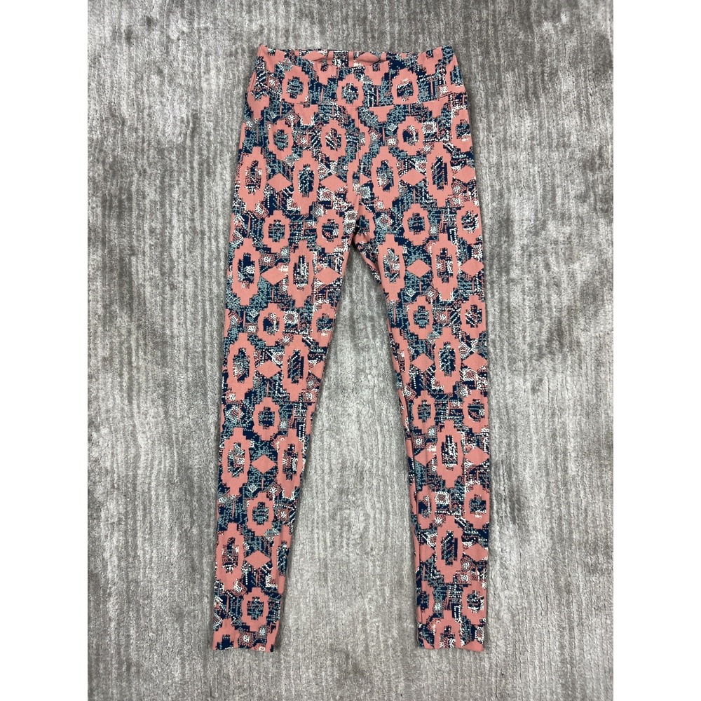 LuLaRoe Leggings Womens One Size Pink Blue Geometric Mosaic Southwestern OS Yoga